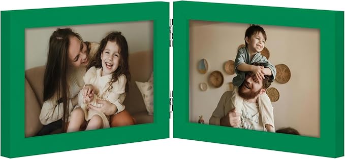 decorUhome Double 6x4 Picture Frame Horizontal, Engineered Wood Bifold Photo by decorUhome