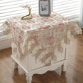 vctops Damask Lace Patchwork Tablecloth Luxury Square Small Table Cover Elegant by vctops