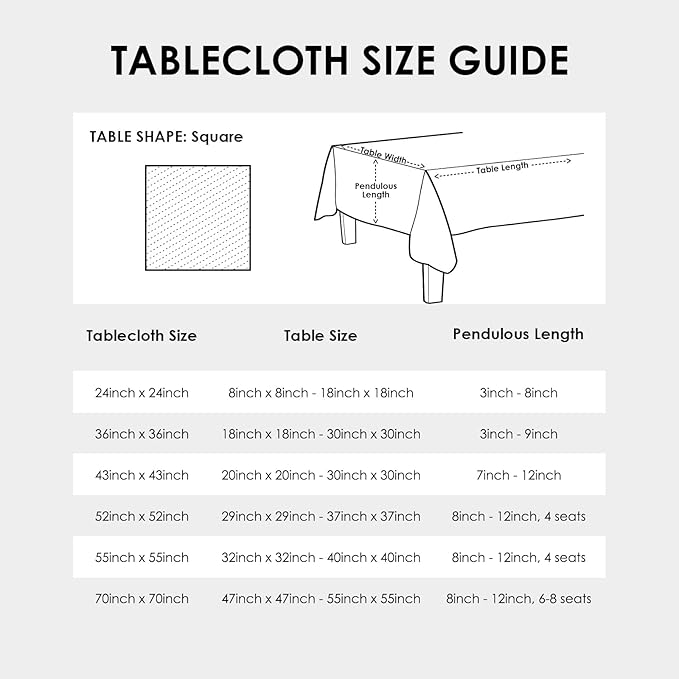 Small Square Beige Tablecloth 36 x 36 Inch Polyester Fabric Washable Table - Image 7