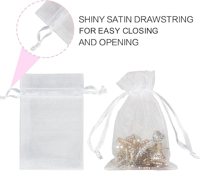 YQL Mini Organza Bags, Mini Mesh Drawstring Bags - Image 3