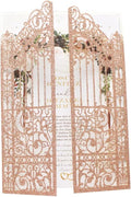Glittery Hollow Rose Gold Invitations Gate Design by MillaSaw