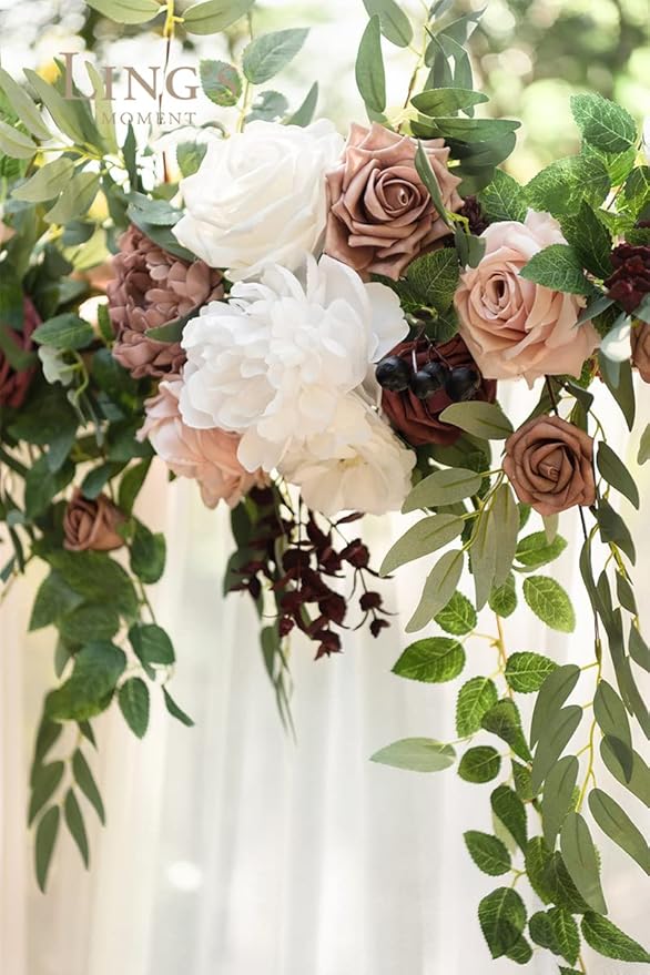 Ling's Moment 6.5FT Backdrop Floral Garland, Spring Artificial Wedding Arch - Image 5