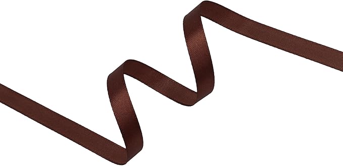 Dark Brown Satin Ribbon 3/8 inch X Continuous 50 Yards, Single Face Polyester - Image 2