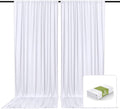 2 Panels White Backdrop Curtain, 10 x 10 Feet Background Curtains by Zankubom