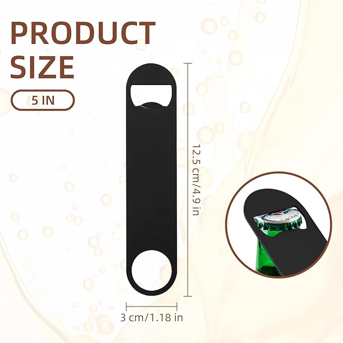 100 Pack Flat Beer Bottle Opener 5 inch Stainless Steel Flat Bottle Opener - Image 2