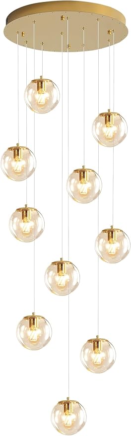 H118 Modern Glass Globe Chandelier Staircase Chandelier - Image 7