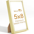 5x8 Aluminum Metal Picture Frame, Tempered Glass Gold Photo Frame 5x8 by Unknown