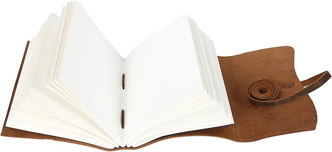 Handmade Leather Journal | Writing Diary | Bound Daily Notepad - Image 4