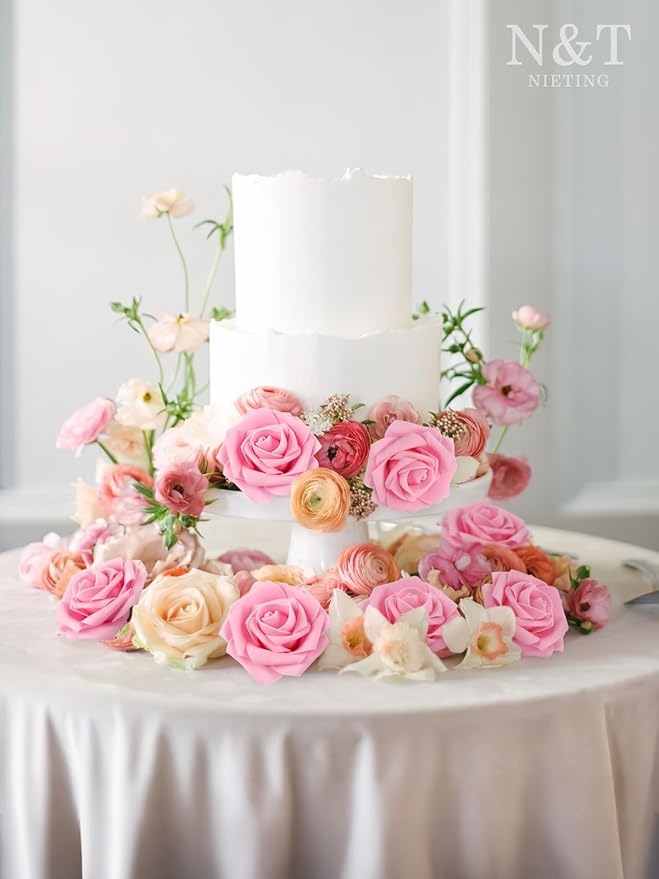 N&T NIETING Artificial Flowers Pink Roses - Image 5