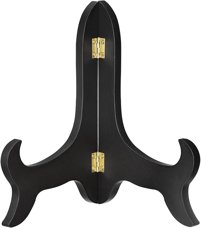 uxcell 9" Easel Plate Holder, Wooden Folding Display Stand Black by uxcell