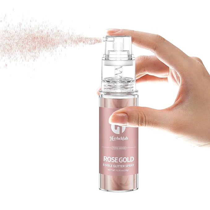 Rose Gold Edible Glitter Spray 10g Herbeklab Edible Rose Gold Glitter - Image 2