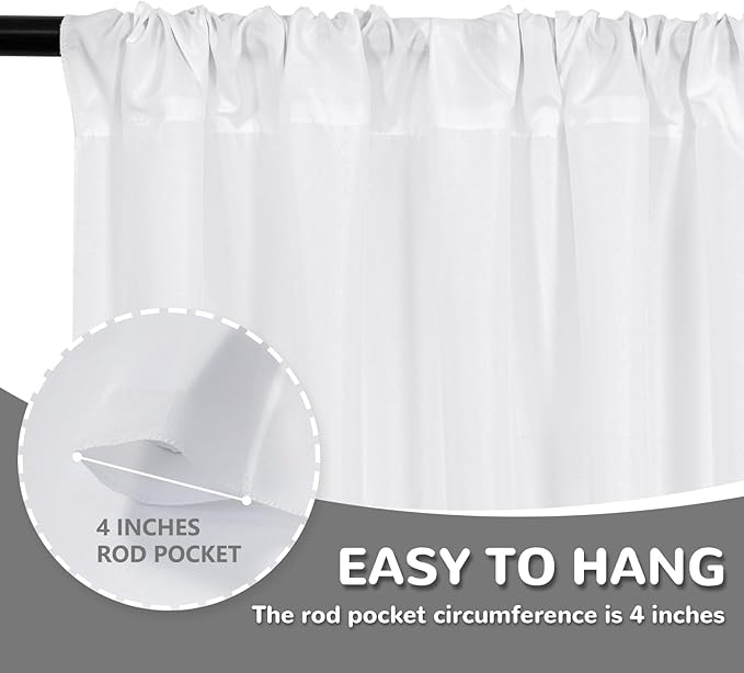 MEETSKY 10 feet x 10 feet White Backdrop Curtain - Image 6