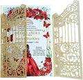 Glitter Laser Cut Gate Invitation Gold Castle by MillaSaw