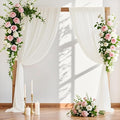 MLMW Wedding Arch Draping Fabric 2 Panels 29" x 20Ft Ivory Sheer Wedding Arch by MLMW
