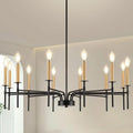 12 Light Modern Farmhouse Black and Gold Chandeliers by ONESMINGModernChandelier