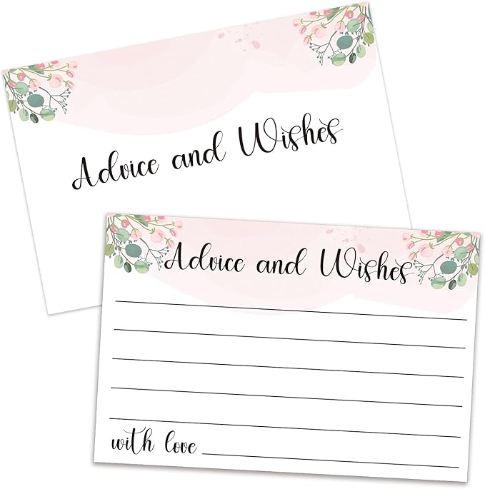 Floral Advice and Wishes Cards, Double-sided Blank Cards Suitable by ZEDEV