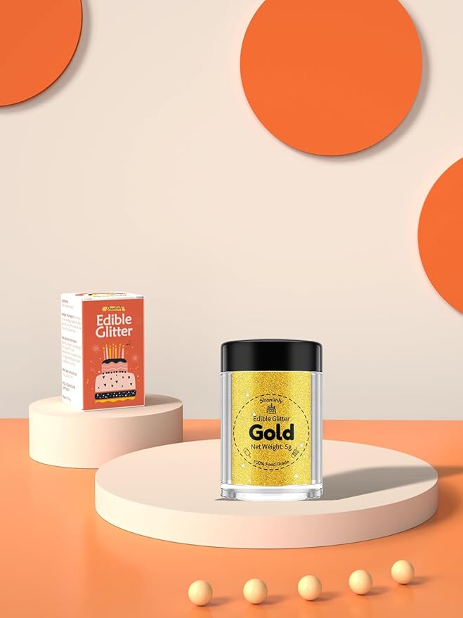 Shanlinly Gold Edible Glitter for Cakes Drinks - Image 4