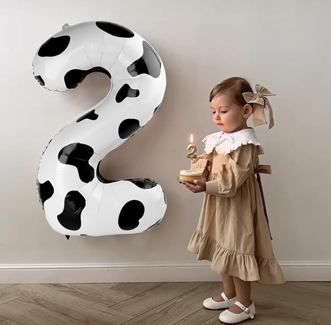 40 Inch Big Cow Print Number 2 Balloon Birthday Decoration, Number 2 Helium - Image 3