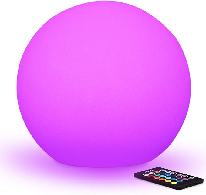 Mr.Go 16-inch Indoor/Outdoor Waterproof Rechargeable LED Glowing Ball Light Orb by MRGO
