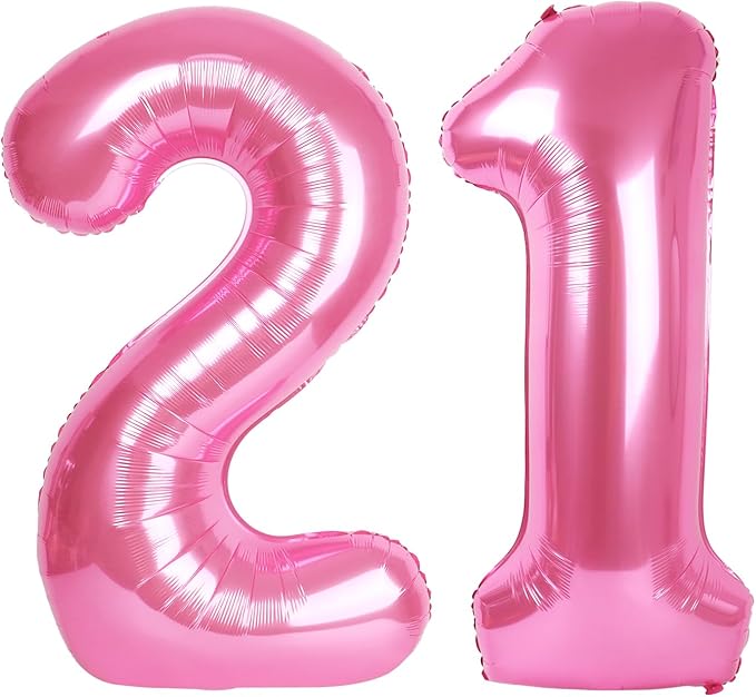 number pink 21 balloon by Upgesy