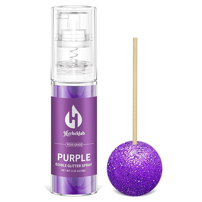 Purple Edible Glitter Spray - 10g Edible Purple Glitter by Herbeklab