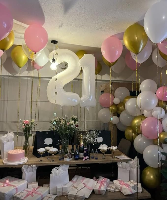 White Number 1 Balloon 40 inch, Number 1 Birthday Balloons - Image 6