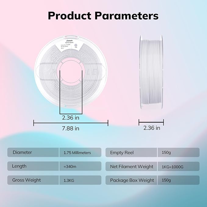 AMOLEN Rapid PETG Basic 3D Printer Filament 1.75mm +/-0.02mm, 500mm/s High - Image 4