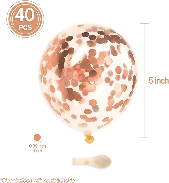 Rose Gold Confetti Balloons - Image 2