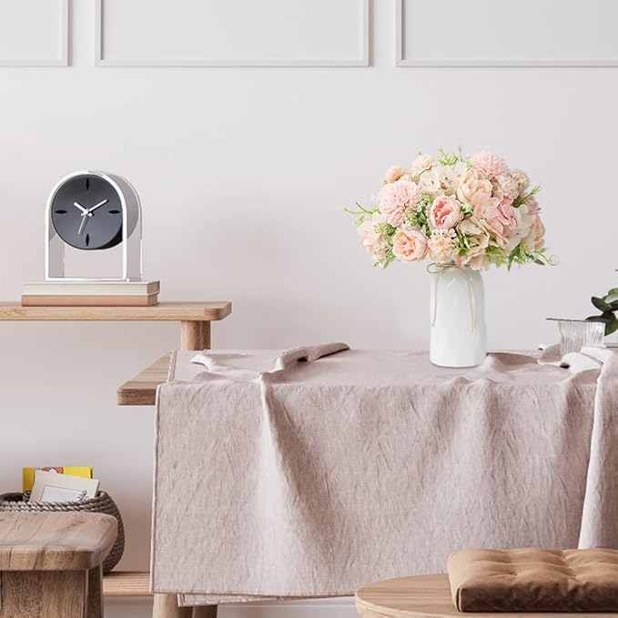 LESING Artificial Peony with Vase Silk Flowers Bouquets Fake Hydrangea Bulks - Image 7