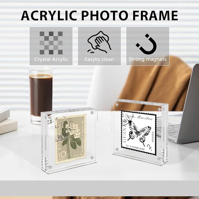 3x3 Acrylic Picture Frames 4 Pack, Square Clear Photo Frame Business Card Frame - Image 4
