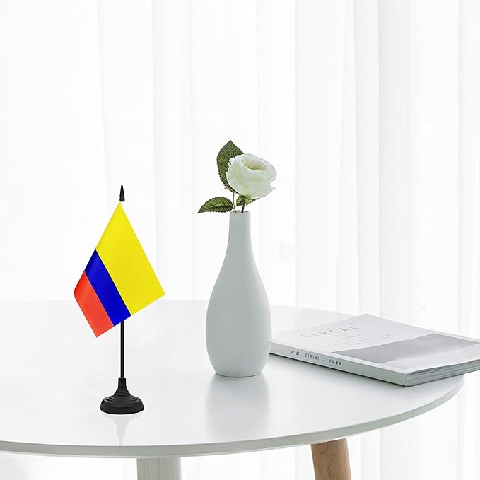 12 Pack Colombia Desk Flag Set, Colombian Table Office Flag, Small Miniature - Image 5
