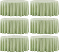Round Tablecloth 120 Inch 6 Pack Sage Green Tablecloths Washable Decorative by AOCOZHomeLifeMuseum