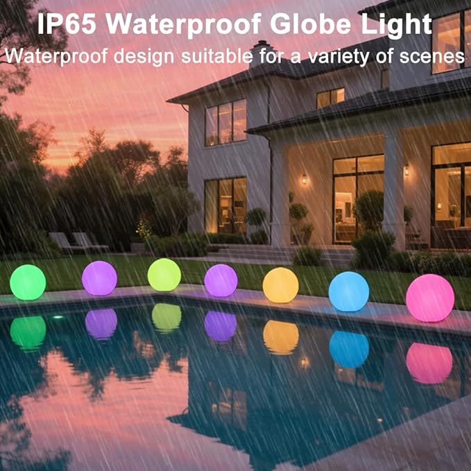10-in Glowing LED Ball Light, Dimmable 16 RGB Color 4 Mode Glowing Orb Lights - Image 6
