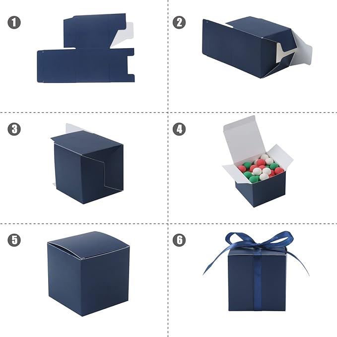 COTOPHER 100pcs Small Gift Boxes, Favor Boxes 2x2x2 inches Paper Gift Boxes - Image 7