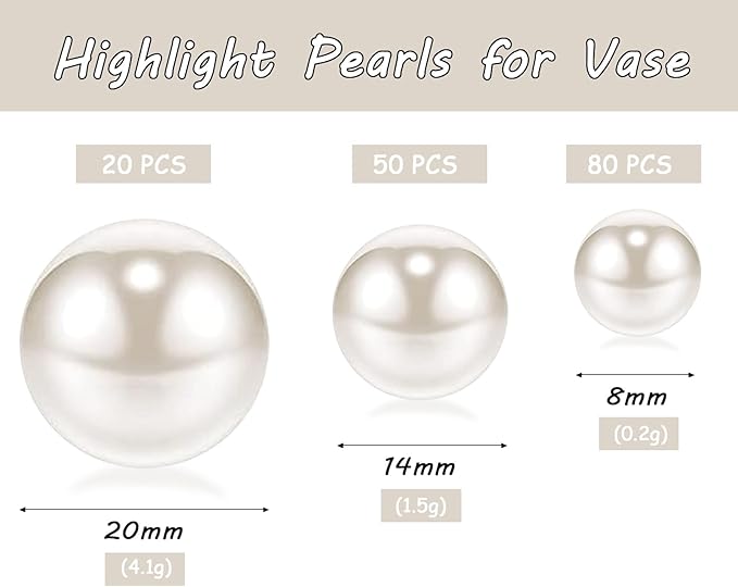 150Pcs White Polished No Hole Faux Pearl Beads - Image 3
