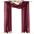 Socomi Wedding Arch Draping Fabric 29" x 20Ft 1 Panel Burgundy Sheer Outdoor by Socomi