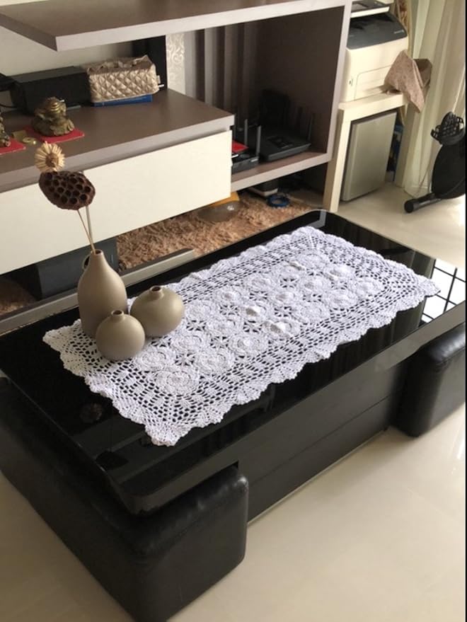 Cotton Handmade Crochet lace Table Runners Rectangular Tablecloth Doilies Doily - Image 6
