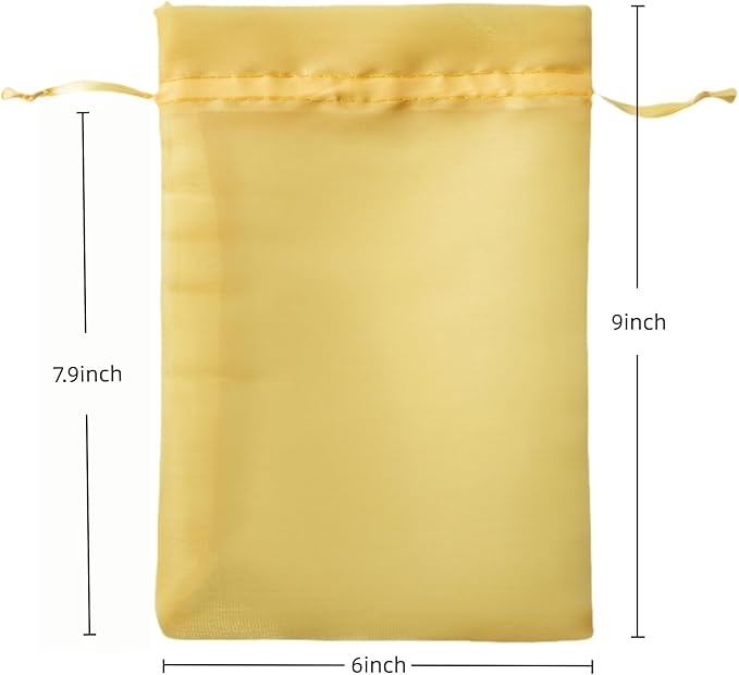 QIANF 20 Pcs Gold Small Organza Bags 6X9 inch - Image 3