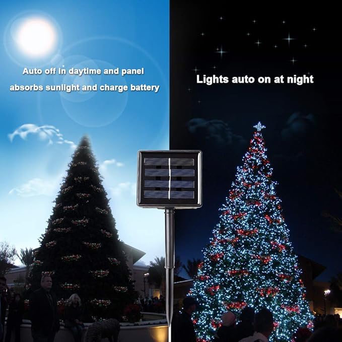 Toodour Solar Christmas Lights, 121ft 350 LED 8 Modes Outdoor Christmas String - Image 6