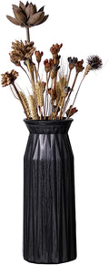 Black Antique Vase, 12 Inches Elegant Vintage Glass Vase Rustic European Unique by Valemoon