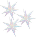 3pcs 26inch 3D iridescent Laser transparency Explosion Star foil balloon by Enimapod