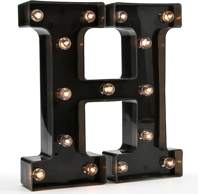 Light Up Black Alphabet Marquee Letters Sign LED Marquee Number Lights Sign by OYCBUZO