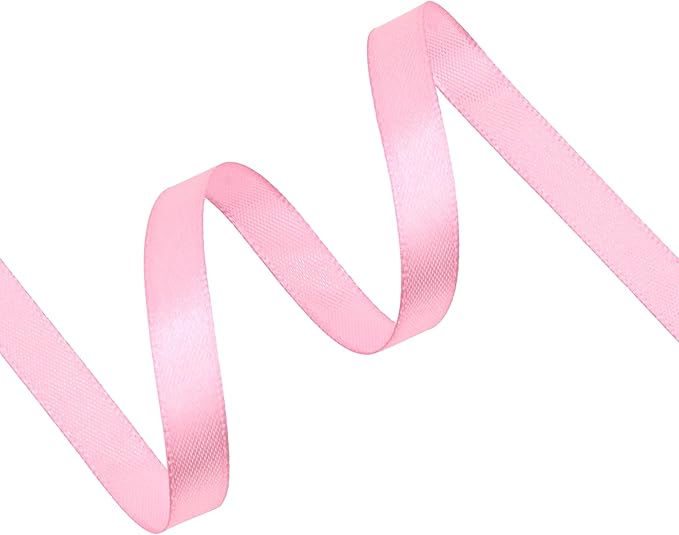 Rose Pink Satin Ribbon 3/8 inch X Continuous 100 Yards, Single Face Polyester - Image 2