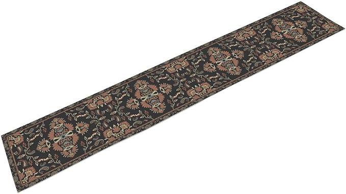 Boho Paisley Farmhouse Table Runner, Vintage Red Blue Retro Flower Rustic - Image 7