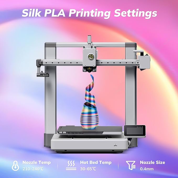 AMOLEN Silk PLA 3D Printer Filament, Shiny Multicolor Rainbow PLA Filament - Image 7