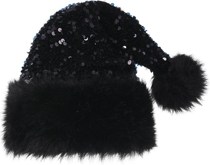Personalized Sequin Santa Hat for Adults, Xmas Halloween New Year Holiday by Unknown