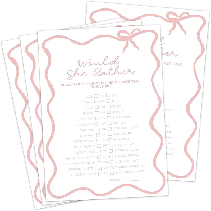 DEEKA 30 PCS Bridal Shower Games Card by DEEKA