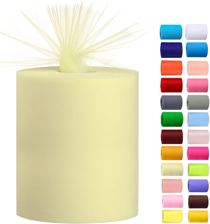 Tulle Rolls 6” by 100 Yards Tulle Roll Spool Fabric by Miegecha
