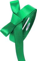 5/8" x 50 Yards Emerald Green Satin Ribbon Single Faced Fabric Ribbons by Oakarbo