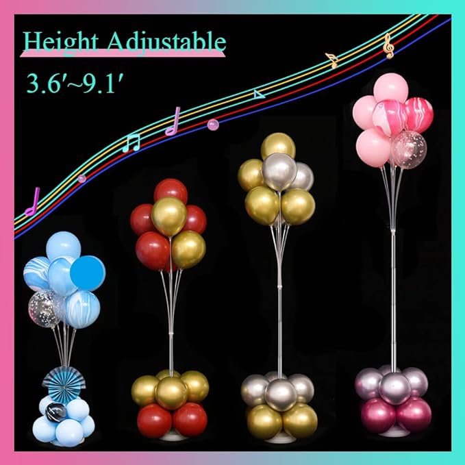 4 Set Balloon Stand Kit, 9 Feet Adjustable Balloon Arch - Image 4